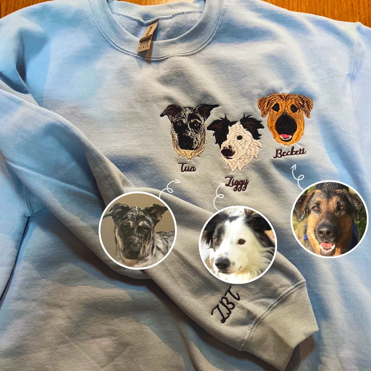 Rhodesian Ridgeback Sweatshirt or Hoodie, Custom Embroidered Gift from Photo Name