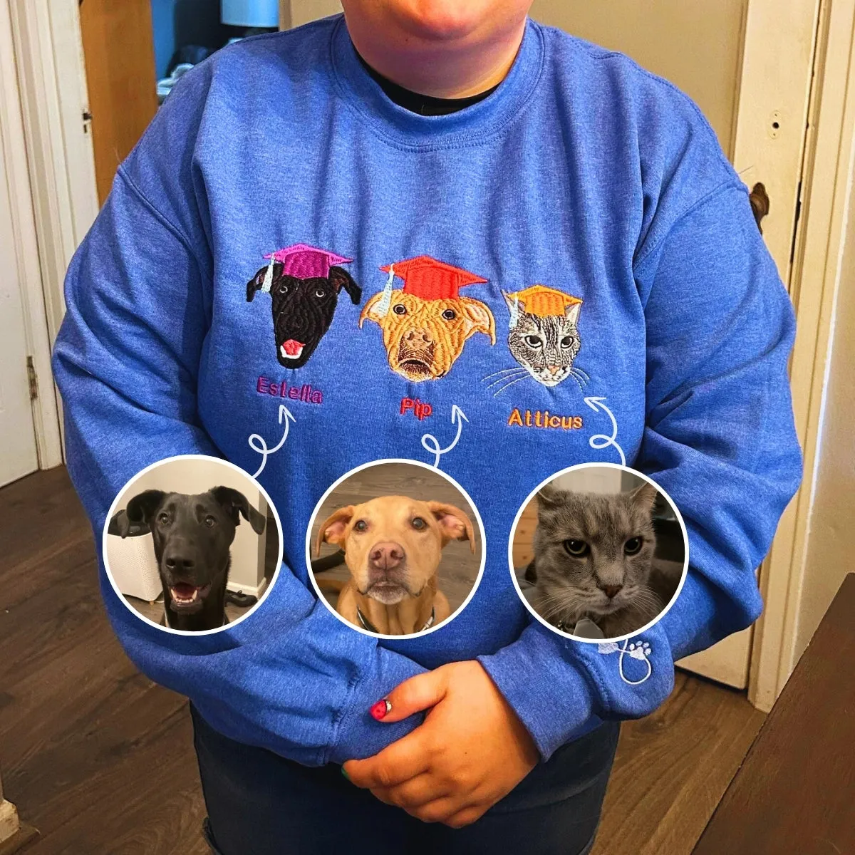 Rhodesian Ridgeback Sweatshirt or Hoodie, Custom Embroidered Gift from Photo Name
