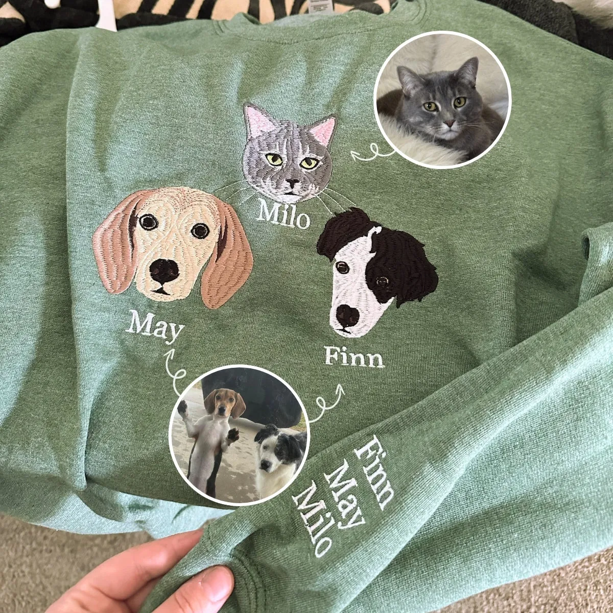 Rhodesian Ridgeback Sweatshirt or Hoodie, Custom Embroidered Gift from Photo Name