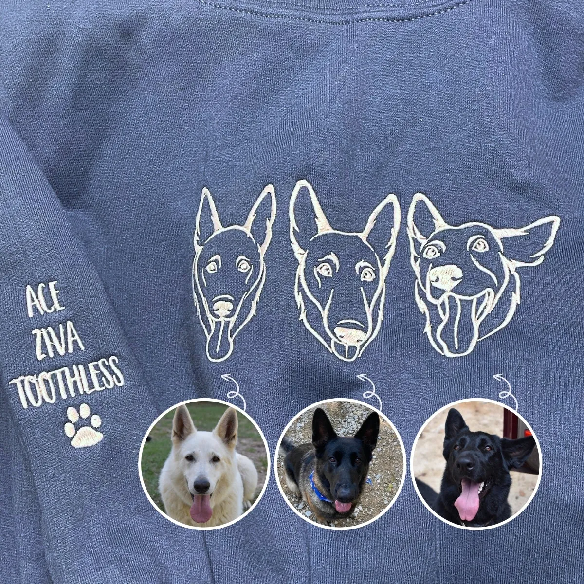 Rhodesian Ridgeback Sweatshirt or Hoodie, Custom Embroidered Gift from Photo Name