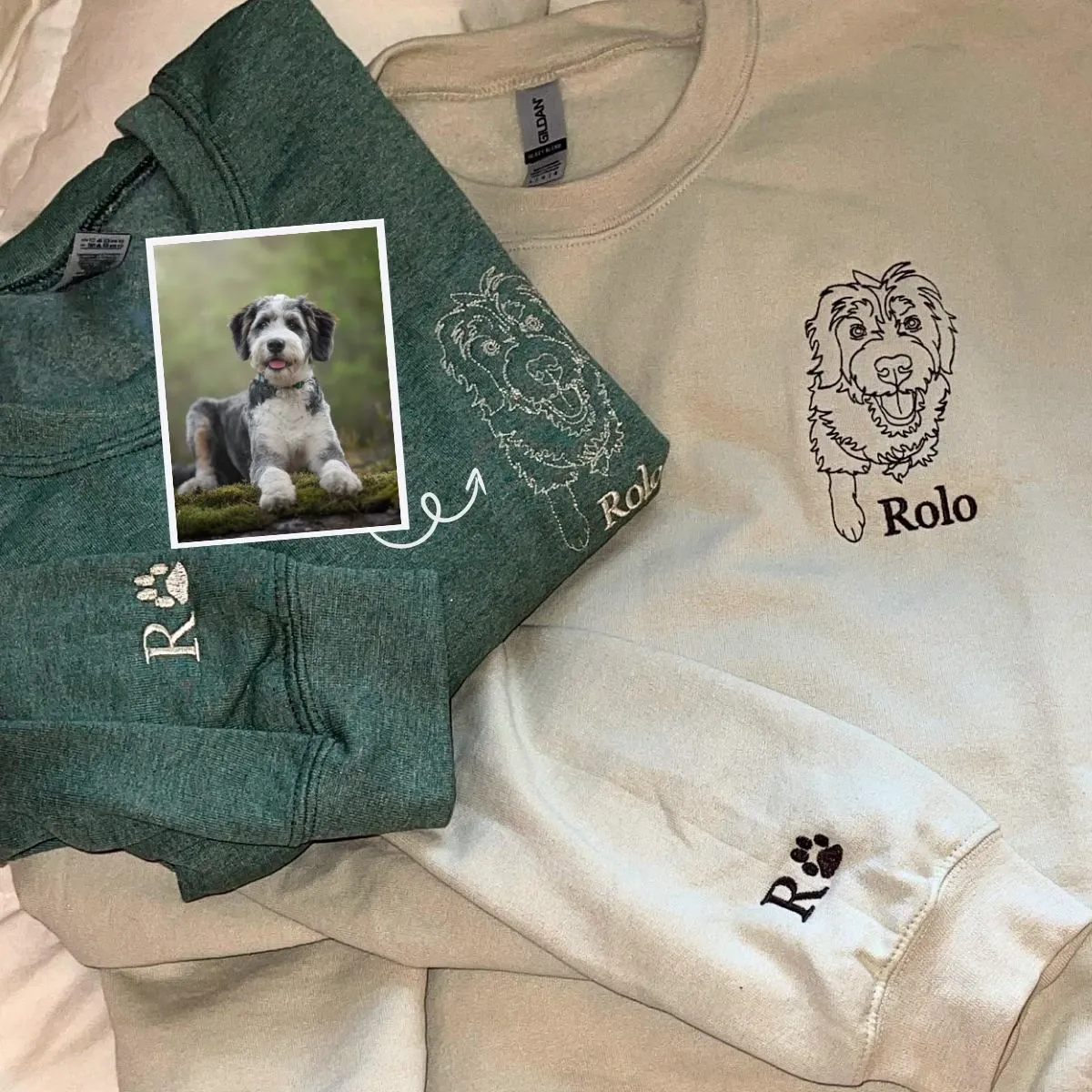 Rhodesian Ridgeback Sweatshirt or Hoodie, Custom Embroidered Gift from Photo Name
