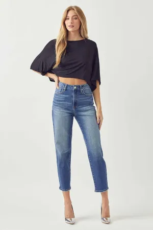 RISEN Jeans- High Rise mom fit Medium wash jeans RDP5075