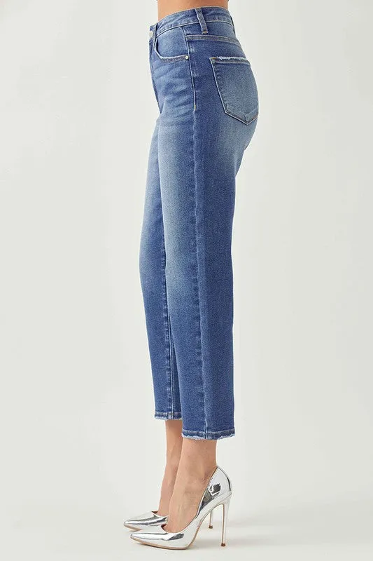 RISEN Jeans- High Rise mom fit Medium wash jeans RDP5075
