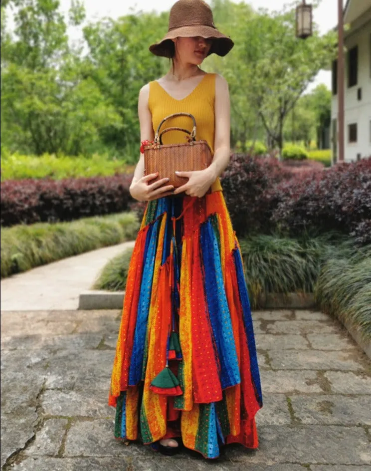 Romany Rainbow Cotton Skirts