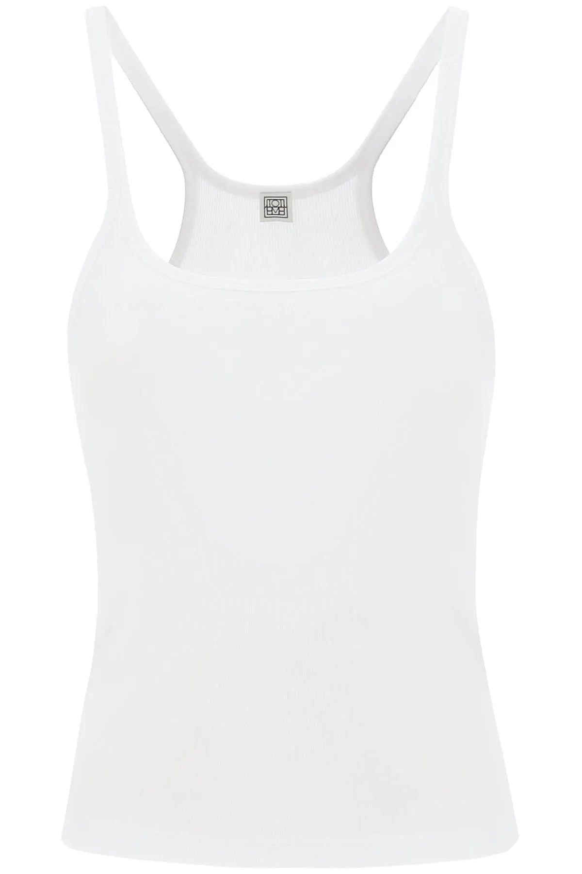 scoop neck rib tank top 213 458 772 WHITE