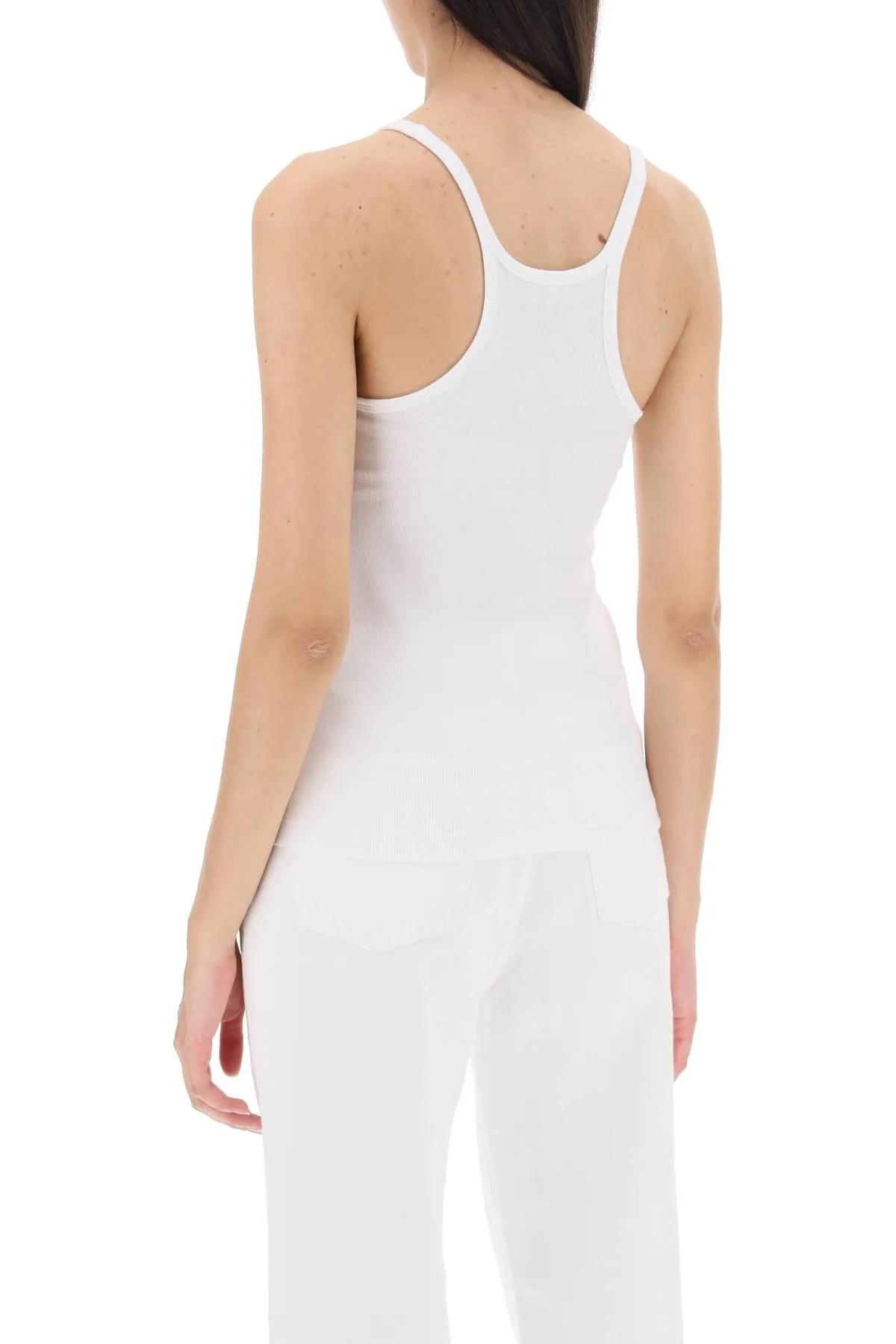 scoop neck rib tank top 213 458 772 WHITE
