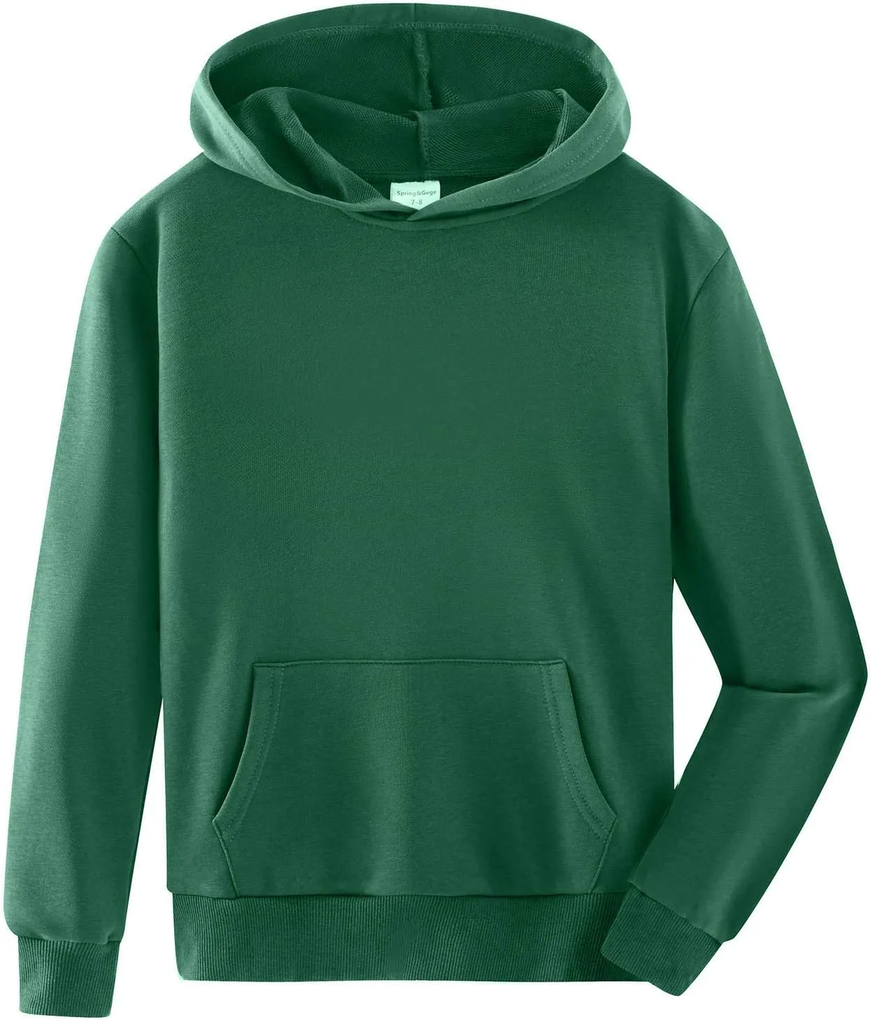 Spring&Gege Youth Solid Classic Hoodies Soft Hooded Pullover Sweatshirts for Children (3-14 Years)