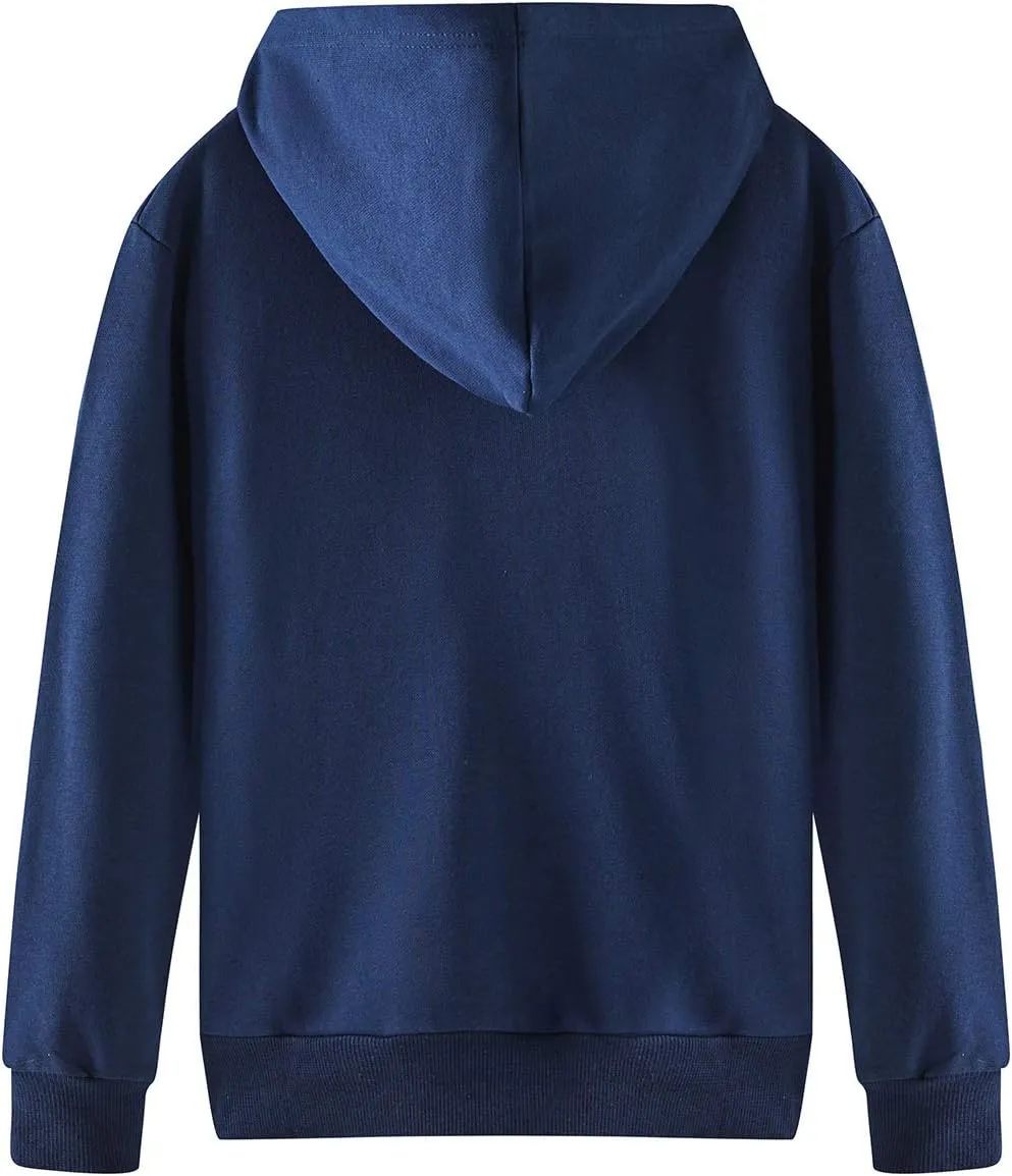 Spring&Gege Youth Solid Classic Hoodies Soft Hooded Pullover Sweatshirts for Children (3-14 Years)