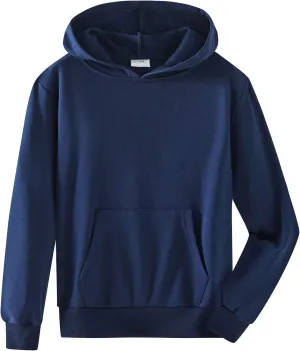 Spring&Gege Youth Solid Classic Hoodies Soft Hooded Pullover Sweatshirts for Children (3-14 Years)