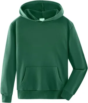 Spring&Gege Youth Solid Classic Hoodies Soft Hooded Pullover Sweatshirts for Children (3-14 Years)