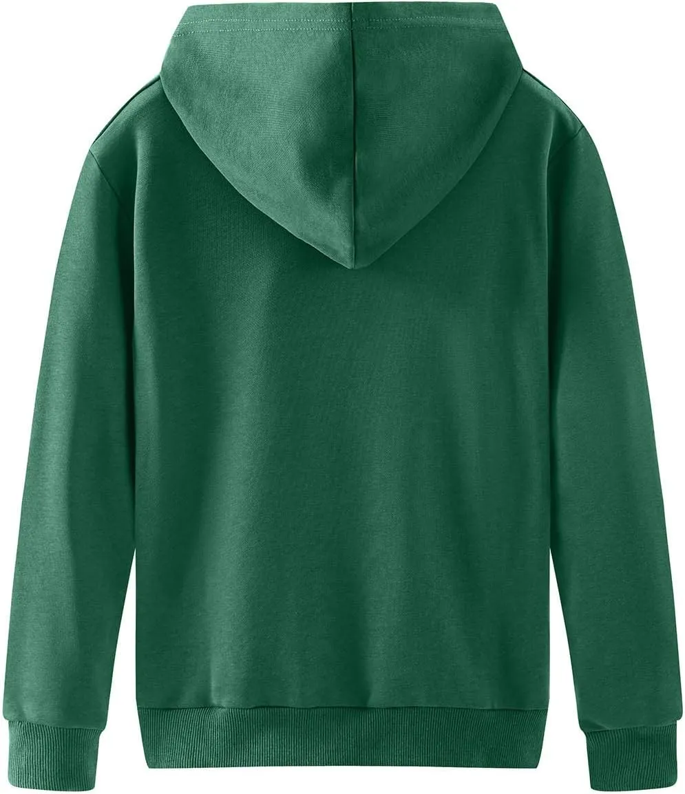 Spring&Gege Youth Solid Classic Hoodies Soft Hooded Pullover Sweatshirts for Children (3-14 Years)