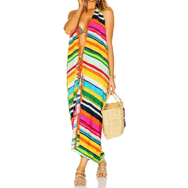 STRIPED LONG BEACH COVER UP