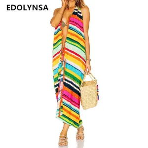 STRIPED LONG BEACH COVER UP