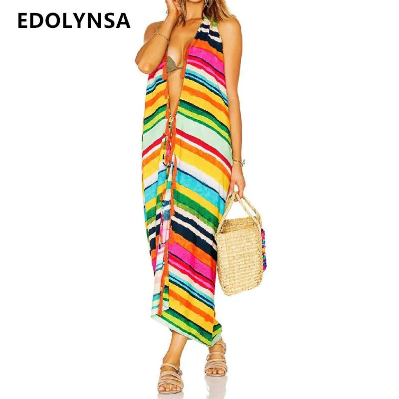 STRIPED LONG BEACH COVER UP