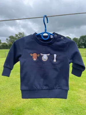 Sustainable Sweatshirts Embroidered With Three Animal Design