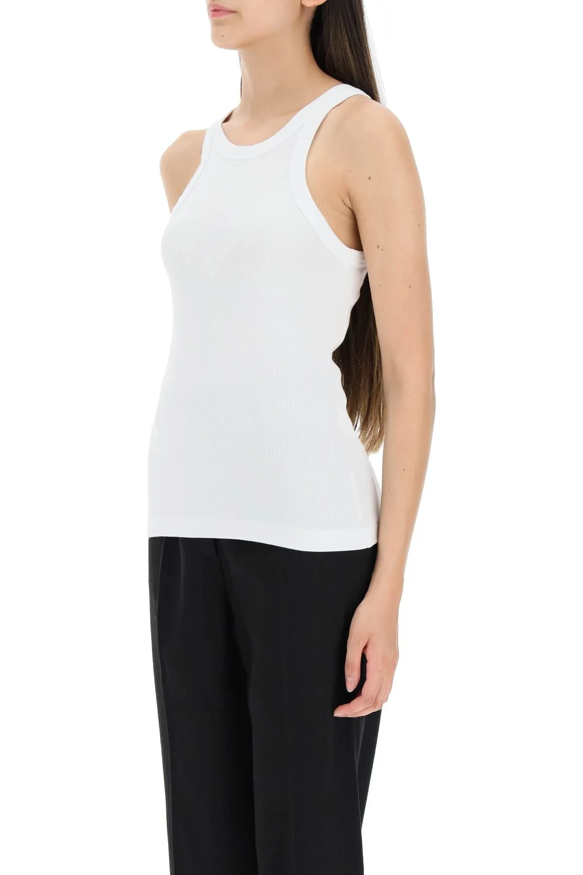 Toteme curved rib tank top 211 437 772 WHITE