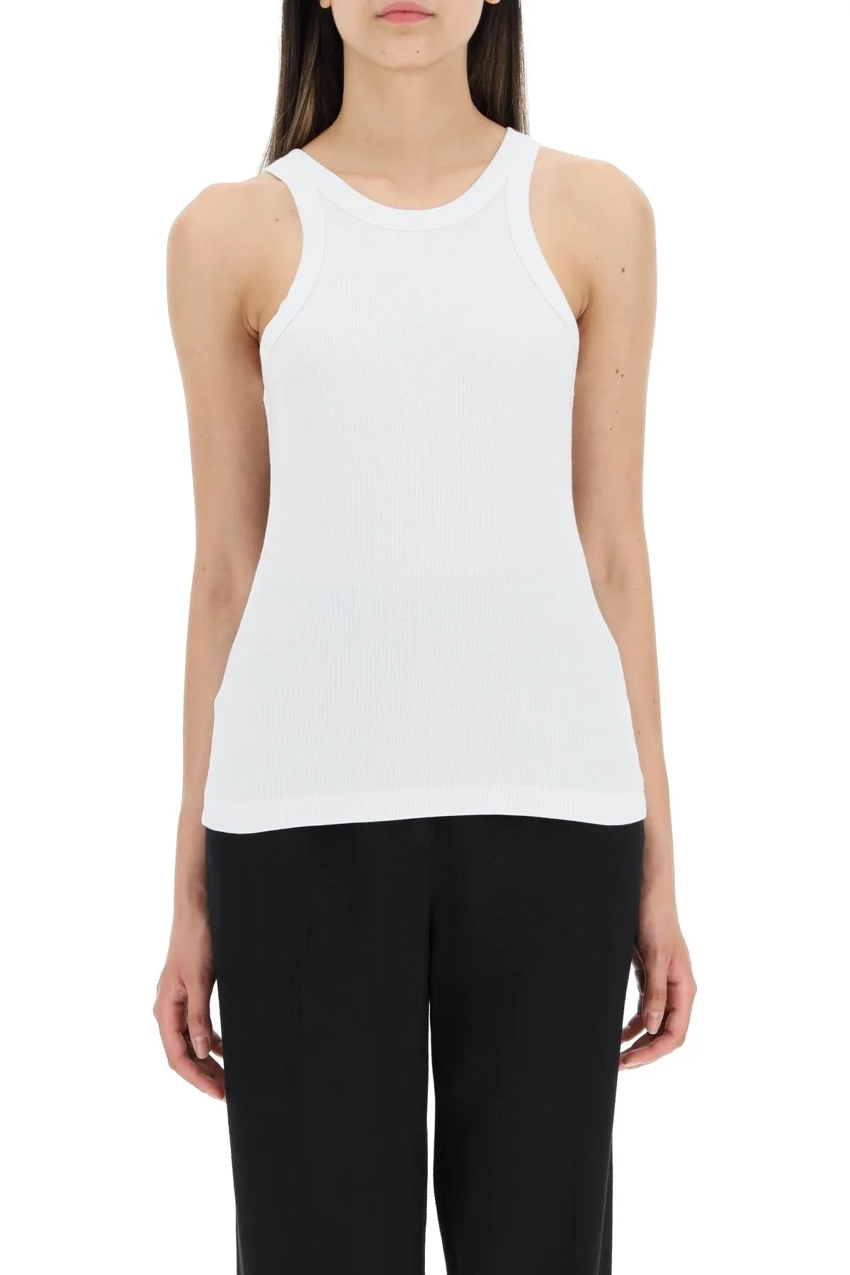 Toteme curved rib tank top 211 437 772 WHITE
