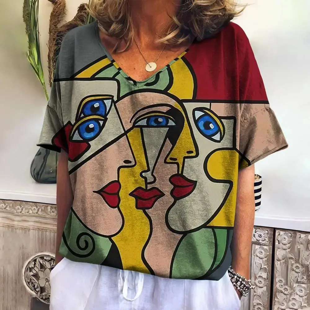 Vintage TShirt For Women Daily Tops Streetwear
