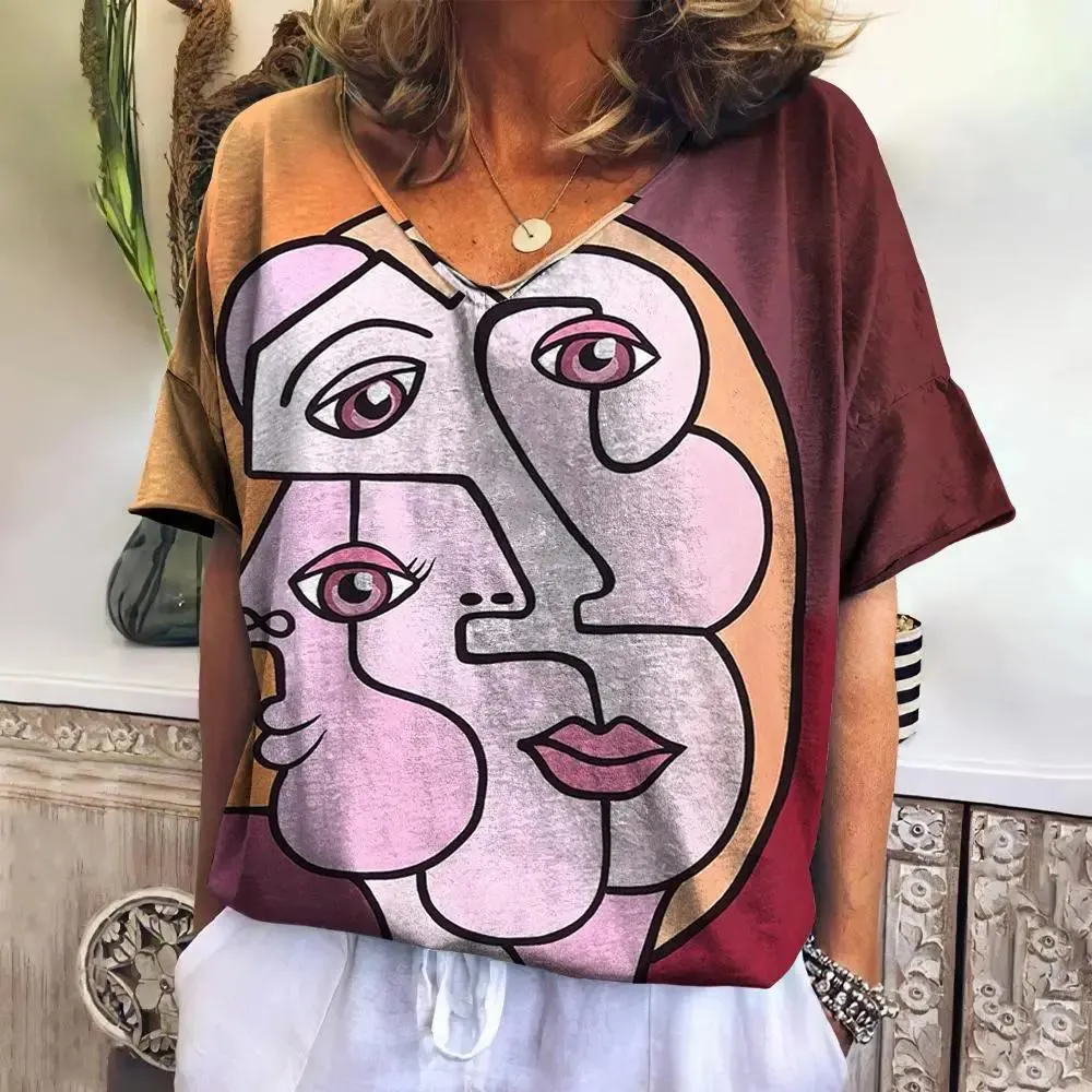 Vintage TShirt For Women Daily Tops Streetwear