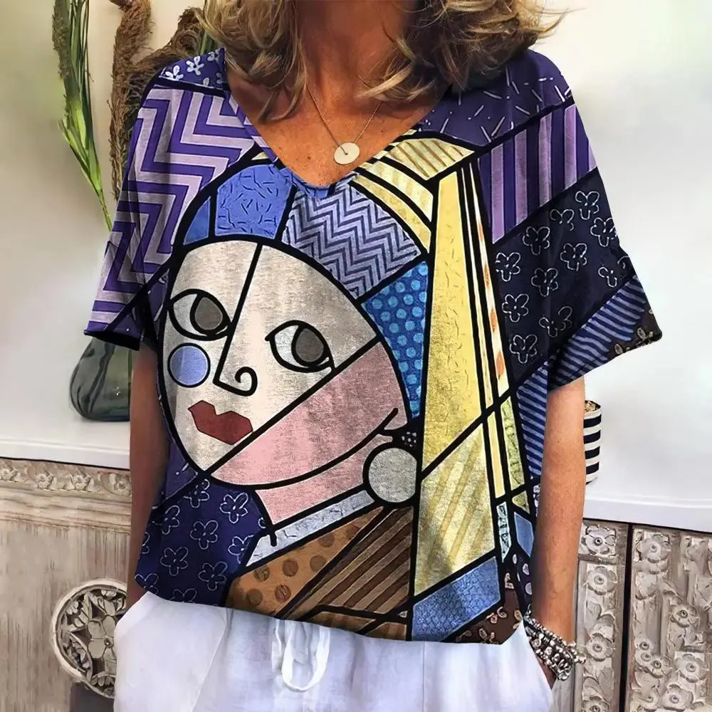 Vintage TShirt For Women Daily Tops Streetwear