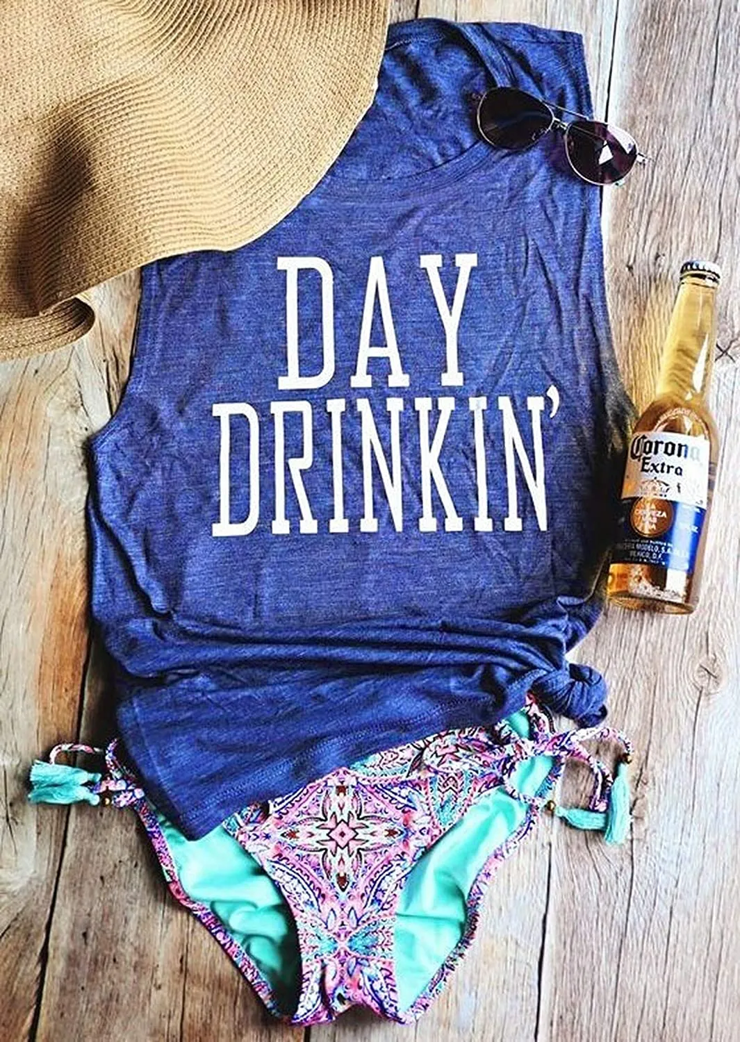 Women Day Drinkin' Muscle Tank Top Day Drinking Shirt