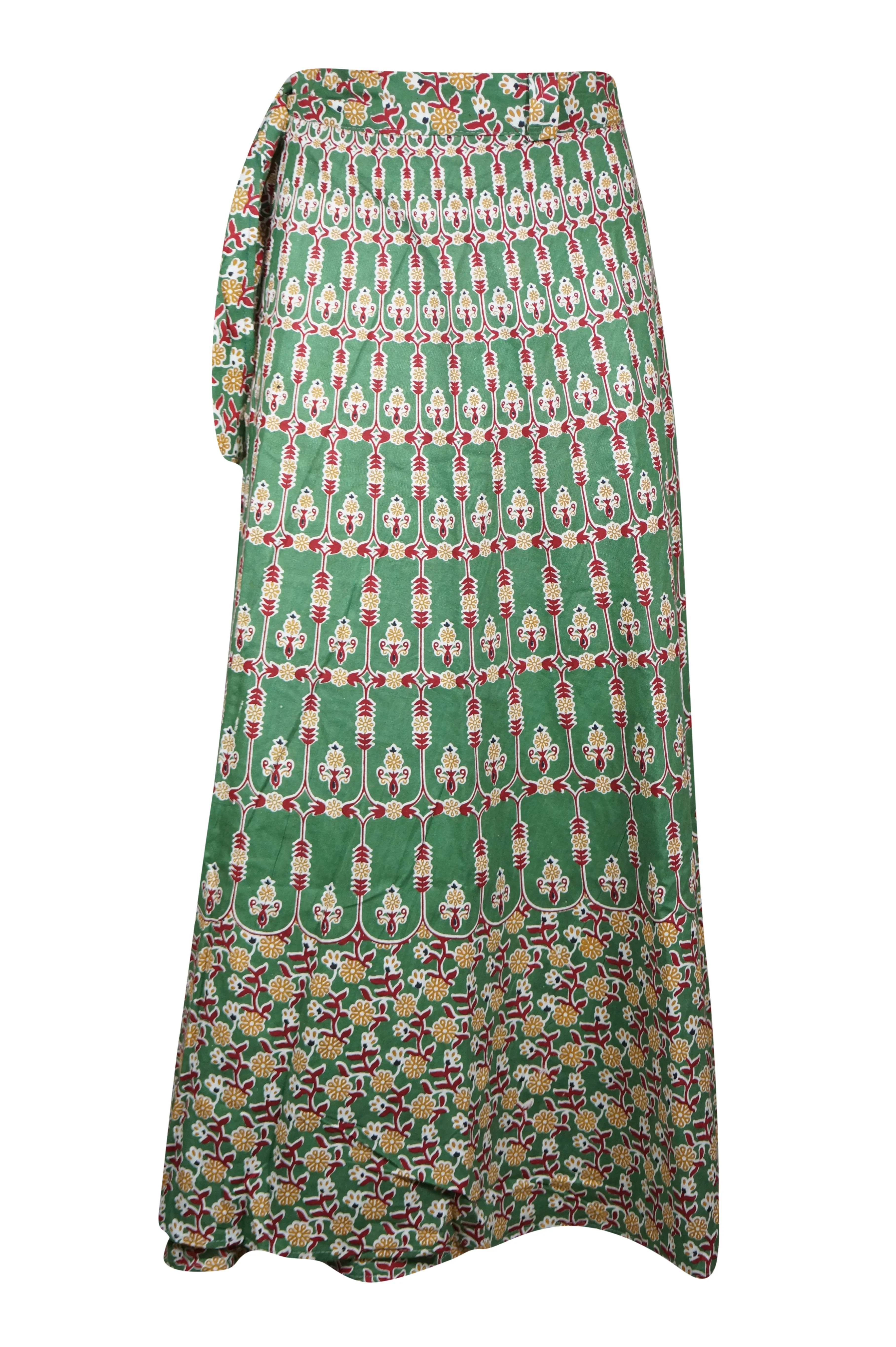 Women Indian Wrap Skirts Floral Wrap Around Long Skirt One size