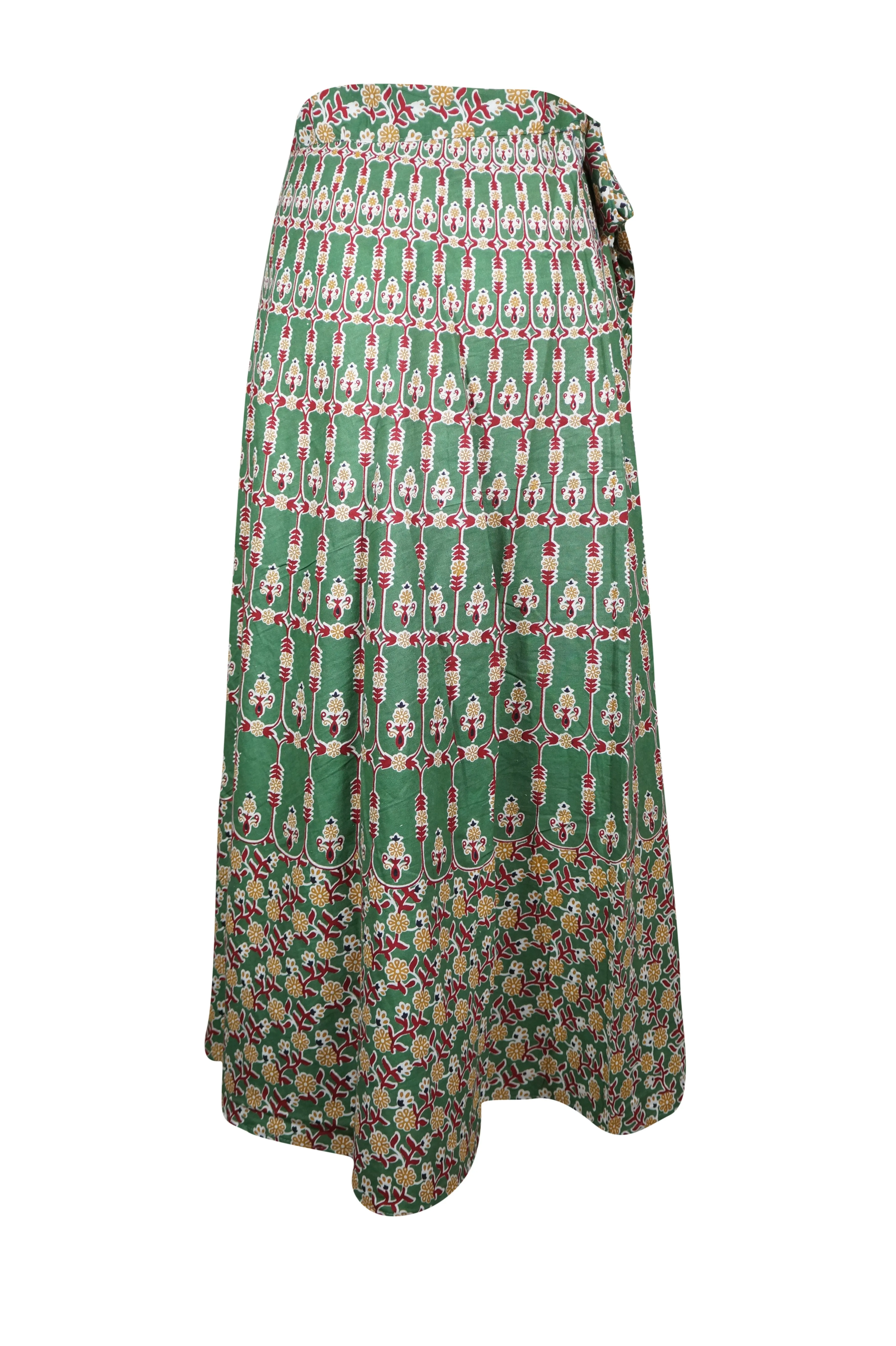 Women Indian Wrap Skirts Floral Wrap Around Long Skirt One size