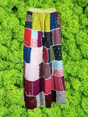 Women Vintage Assorted Maxi Patchwork Skirt Colorful Boho Skirt, Patchwork Skirts S/M/L