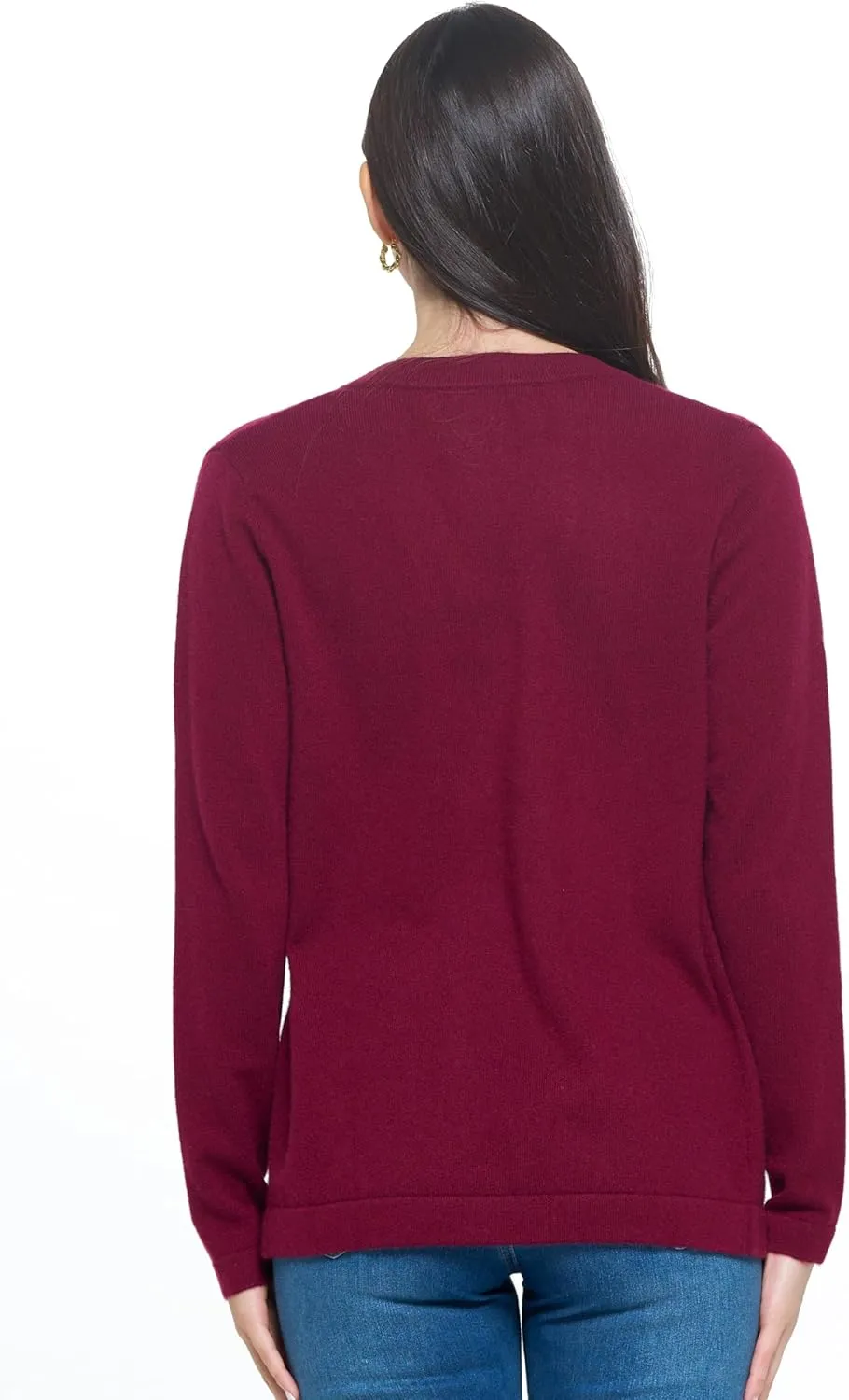 Women's 100% Cashmere Soft Long Sleeve Front Drape Open Cardigan