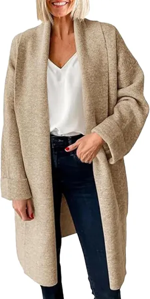 Womens Long Cardigan Sweaters Chunky Open Front Oversized Slouchy Knit Fall Trendy Coatigan Jackets