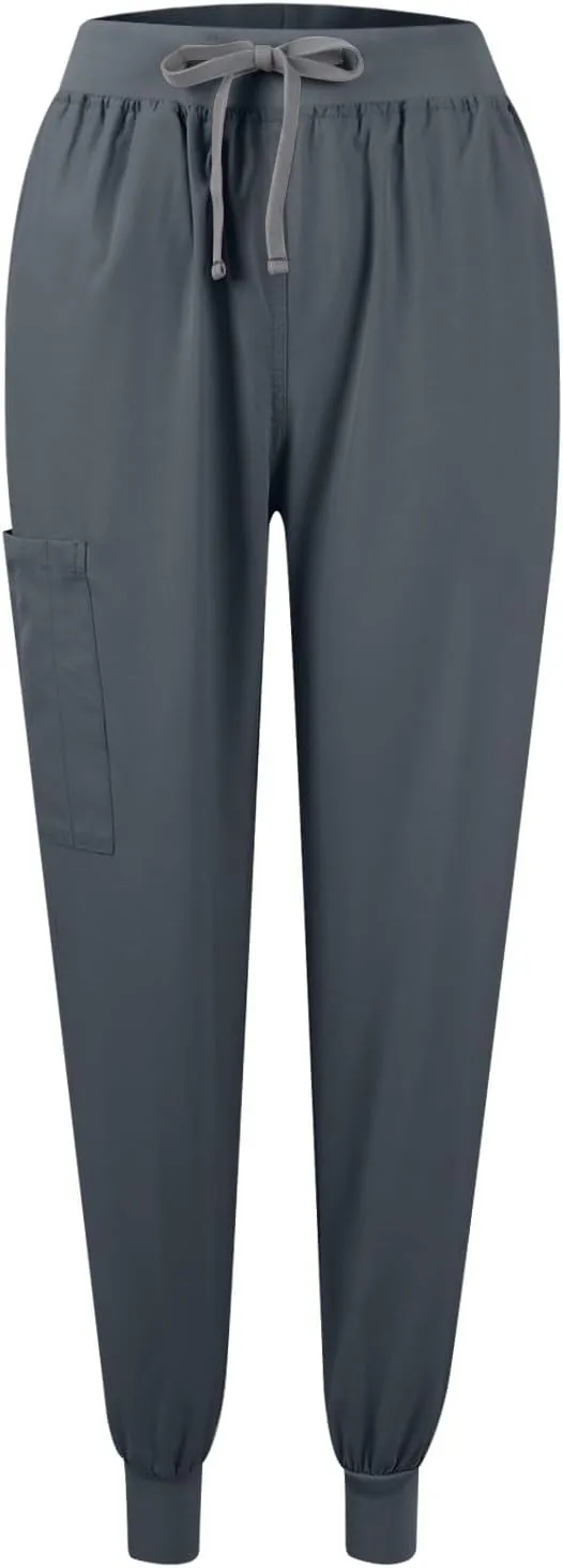 Women's V-Neck Stretch Fit Scrub Top & Jogger Scrubs Pants Multi Pocket Medical Nurse Uniforms Set