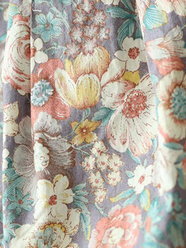 xakxx Original Floral Cotton-Blend A-Line Skirt