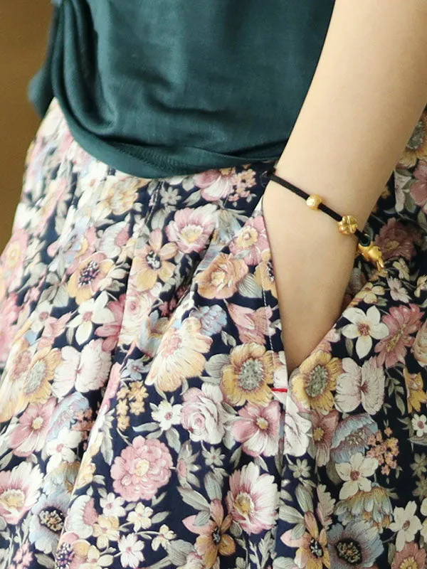 xakxx Original Floral Cotton-Blend A-Line Skirt